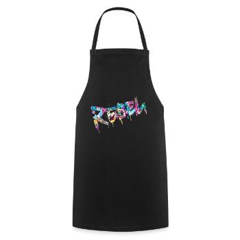 Rebel Rebels Lustige Retro Musik Hip Hop Rocknroll - Kochschürze - Schwarz - Vorne - AI Model Male 185 dark (185cm)