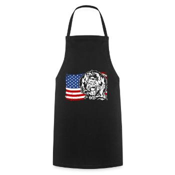 BARBET America Flag Dogs Dog Wilsigns - Cooking Apron - black - Front - AI Model Male 185 dark (185cm)