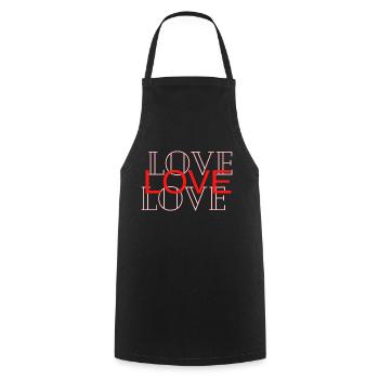 Love amour - Tablier de cuisine - noir - Devant - AI Model Male 185 dark (185cm)