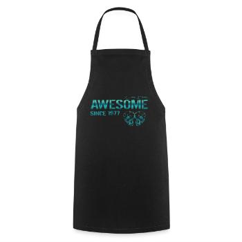 Génial depuis 1977 cadeau - Tablier de cuisine - noir - Devant - AI Model Male 185 dark (185cm)