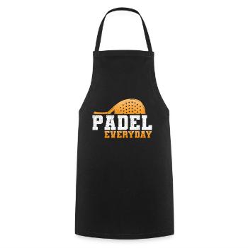 Padel Paddle Raquette Tennis Sport I Cadeau - Tablier de cuisine - noir - Devant - AI Model Male 185 dark (185cm)