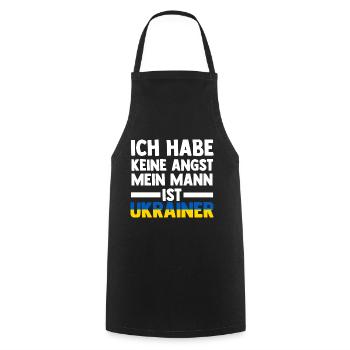 Ich habe keine Angst mein Mann ist Ukrainer - Kochschürze - Schwarz - Vorne - AI Model Male 185 dark (185cm)