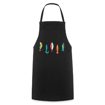 Angler fishingFishing lures Fish hook fishing license - Cooking Apron - black - Front - AI Model Male 185 dark (185cm)