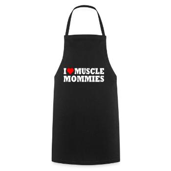 I love muscle mommies - Kochschürze - Schwarz - Vorne - AI Model Male 185 dark (185cm)