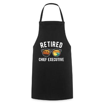 Retired Chemist Beach Day Design - Cooking Apron - black - Front - AI Model Male 185 dark (185cm)