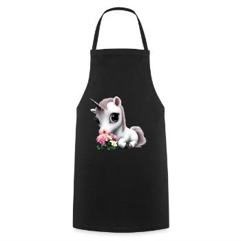 Joli bouquet d’odeurs de licorne - Tablier de cuisine - noir - Devant - AI Model Male 185 dark (185cm)