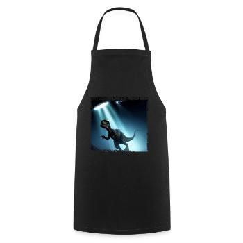 UFO trifft auf Dinosaurier - Kochschürze - Schwarz - Vorne - AI Model Male 185 dark (185cm)