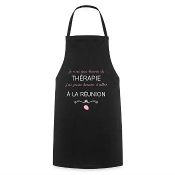 Femme Ile de la Réunion Cadeau Maman Amie - Tablier de cuisine - noir - Devant - AI Model Male 185 dark (185cm)