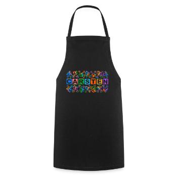 CARSTEN colourful cubes - Kochschürze - Schwarz - Vorne - AI Model Male 185 dark (185cm)