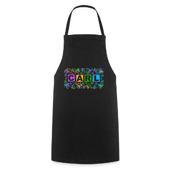 CARL colourful cubes - Kochschürze - Schwarz - Vorne - AI Model Male 185 dark (185cm)