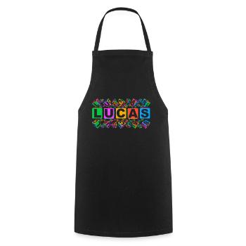 LUCAS colourful cubes - Kochschürze - Schwarz - Vorne - AI Model Male 185 dark (185cm)