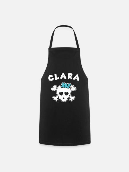 Pirate Clara Design for Girls and Women - Cooking Apron - black