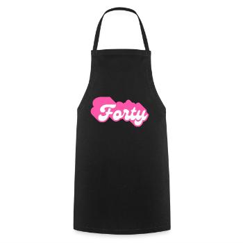 Forty Birthday - 40th Birthday Retro Pink - Cooking Apron - black - Front - AI Model Male 185 dark (185cm)