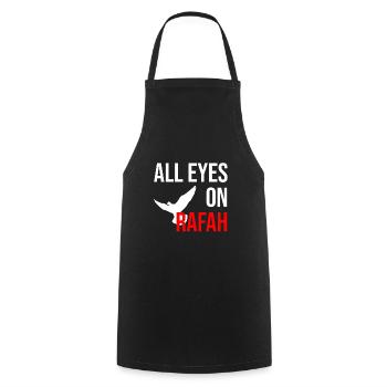 ALL EYES ON RAFAH with dove of peace - Cooking Apron - black - Front - AI Model Male 185 dark (185cm)