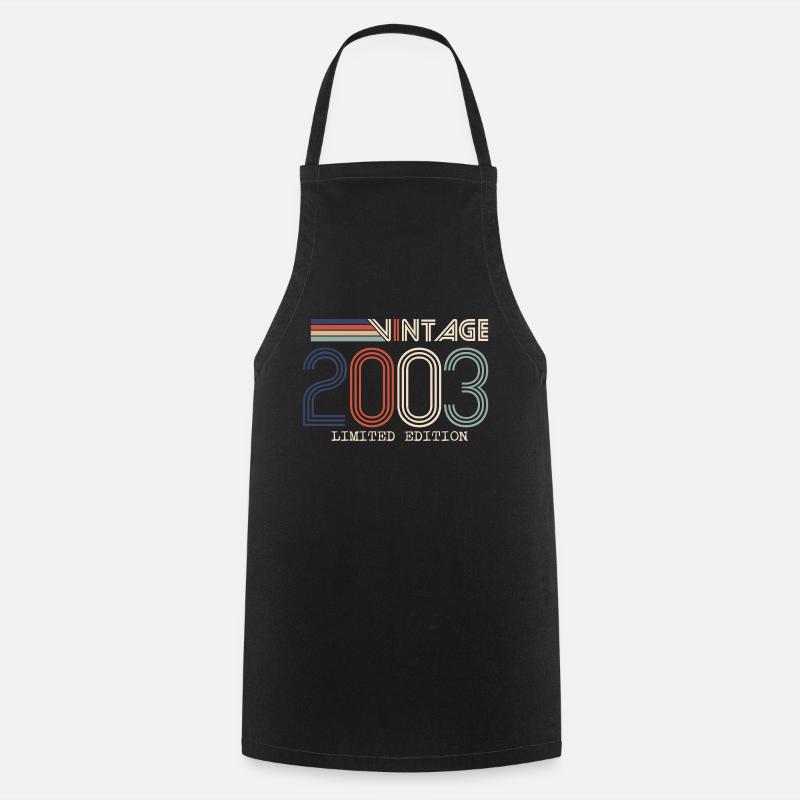 Vintage 2003 Anniversary Gift - Vintage 2003 - Cooking Apron - black