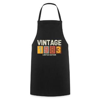 Vintage 1983 Limited Edition Classic original gift - Cooking Apron - black - Front - AI Model Male 185 dark (185cm)