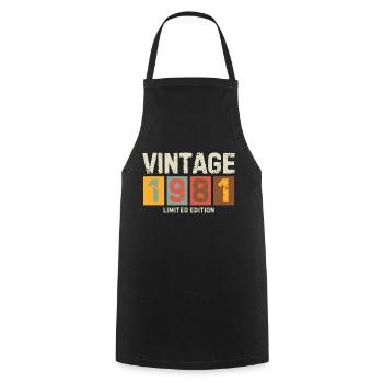 Vintage 1981 Limited Edition Classic original colo - Cooking Apron - black - Front - AI Model Male 185 dark (185cm)