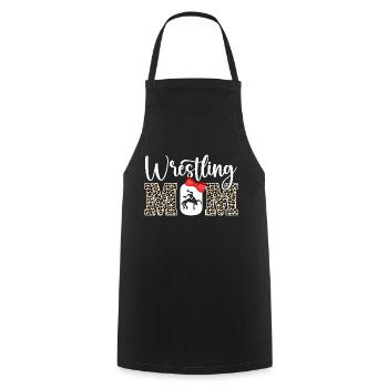 Cute Leopard Wrestling Mom Mama Sport Lover - Cooking Apron - black - Front - AI Model Male 185 dark (185cm)