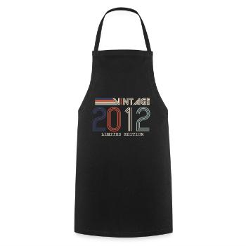 Vintage 2012 Anniversary Gift - Vintage 2012 - Cooking Apron - black - Front - AI Model Male 185 dark (185cm)