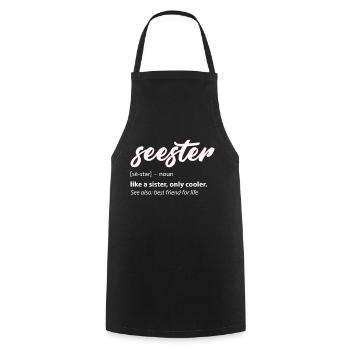 Seester Définition Maman Soeur Ami Soeur - Tablier de cuisine - noir - Devant - AI Model Male 185 dark (185cm)