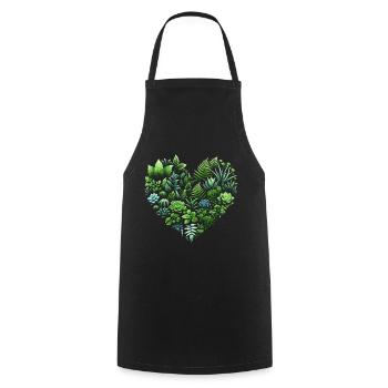 Gardening with plant hearts - Cooking Apron - black - Front - AI Model Male 185 dark (185cm)