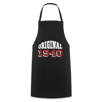 Original 1940 - Cooking Apron - black - Front - AI Model Male 185 dark (185cm)