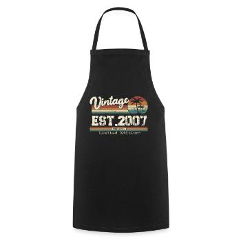 2007 Vintage Vintage Retro Birthday Gift - Cooking Apron - black - Front - AI Model Male 185 dark (185cm)