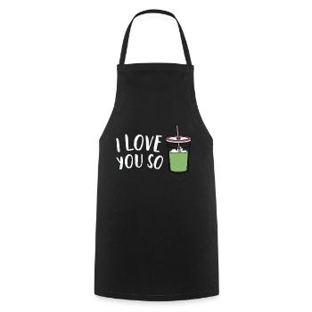 I Love You - Kochschürze - Schwarz - Vorne - AI Model Male 185 dark (185cm)