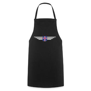 J’aime l’Islande Design T-Shirt Tenue - Tablier de cuisine - noir - Devant - AI Model Male 185 dark (185cm)
