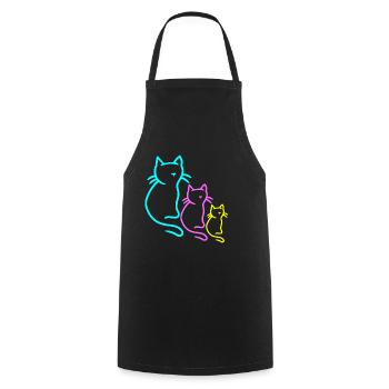 Chats rétro chat chaton des années 80 des années 90 Vintage Kid - Tablier de cuisine - noir - Devant - AI Model Male 185 dark (185cm)