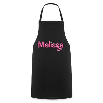 Melissa Name Balloon Font - Cooking Apron - black - Front - AI Model Male 185 dark (185cm)