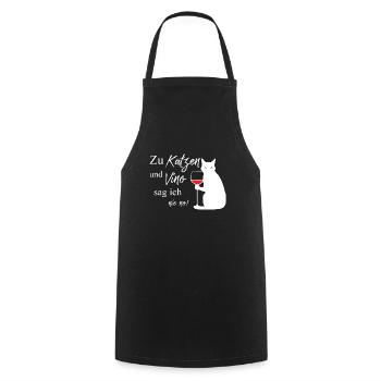 Katzen und Vino - Kochschürze - Schwarz - Vorne - AI Model Male 185 dark (185cm)