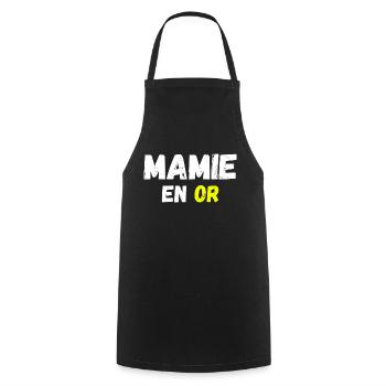 mamie en or - Tablier de cuisine - noir - Devant - AI Model Male 185 dark (185cm)