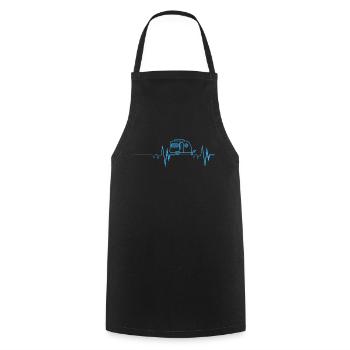 Heartbeat Camping Caravane - Tablier de cuisine - noir - Devant - AI Model Male 185 dark (185cm)