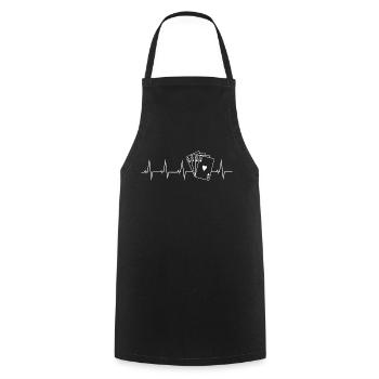 Poker - Herzschlag - Kochschürze - Schwarz - Vorne - AI Model Male 185 dark (185cm)