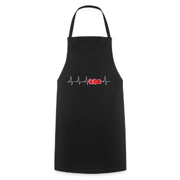 J’adore la Turquie - battement de coeur - Tablier de cuisine - noir - Devant - AI Model Male 185 dark (185cm)