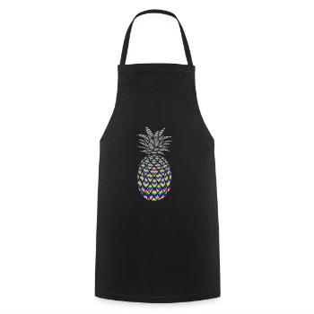 PSYCHEDELISCHE ANANAS - Kochschürze - Schwarz - Vorne - AI Model Male 185 dark (185cm)