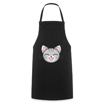 Laughing cat - Cooking Apron - black - Front - AI Model Male 185 dark (185cm)
