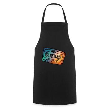 Cassette 80s Musique Cadeau Musique pop Mixtape Tape - Tablier de cuisine - noir - Devant - AI Model Male 185 dark (185cm)