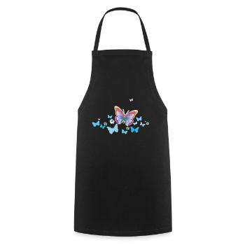 Butterflies Butterflies Insects Spring Summer - Cooking Apron - black - Front - AI Model Male 185 dark (185cm)