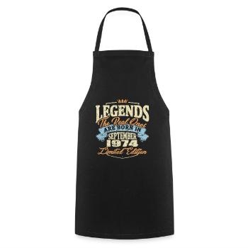 Real legends are born in september 1974 - Cooking Apron - black - Front - AI Model Male 185 dark (185cm)