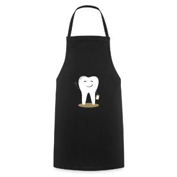 Accounting Teeth Dental Care Dentist Practice Tooth - Cooking Apron - black - Front - AI Model Male 185 dark (185cm)