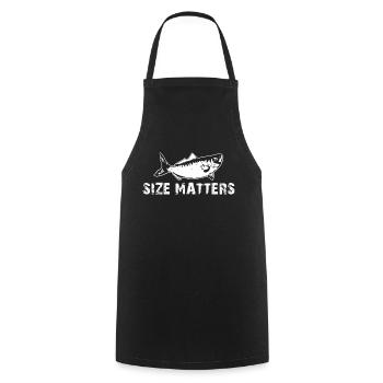 Size Matters - Fishing Fishing Angler Fisherman Fish - Cooking Apron - black - Front - AI Model Male 185 dark (185cm)