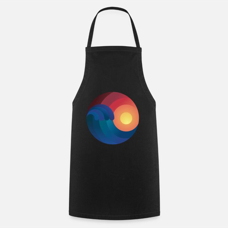 Surfons océan surfons de cadeau vague shaka - Tablier de cuisine - noir