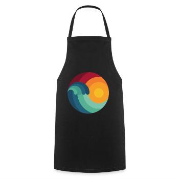 Surfer Ozean Wellenreiten Geschenk Welle shaka - Kochschürze - Schwarz - Vorne - AI Model Male 185 dark (185cm)