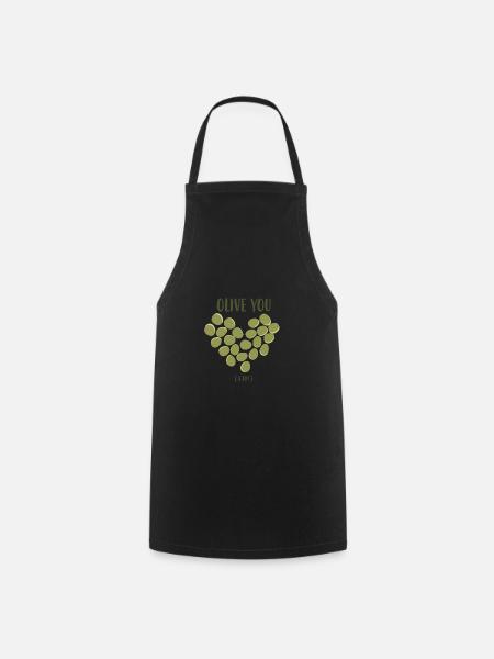 Olive coeur amour plante cadeau idée olivier - Tablier de cuisine - noir