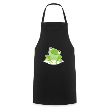 frog - Cooking Apron - black - Front - AI Model Male 185 dark (185cm)