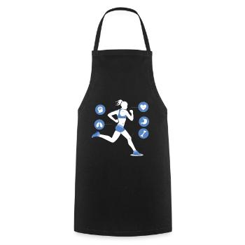 Idée Cadeau Sport Fitness - Tablier de cuisine - noir - Devant - AI Model Male 185 dark (185cm)