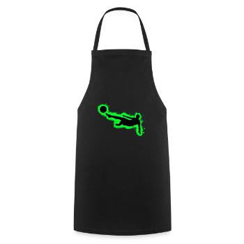 Silhouette Football Green and Black Outline - Cooking Apron - black - Front - AI Model Male 185 dark (185cm)