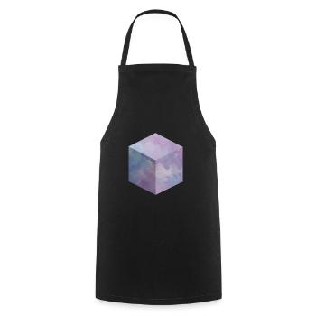 Galaxy Cube - Cooking Apron - black - Front - AI Model Male 185 dark (185cm)